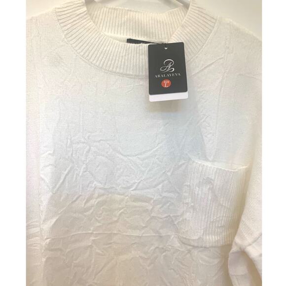 NEW White Oversized Sweater Large Pullover Boxy Minimalist Lagenlook Aralayeva - Picture 5 of 13